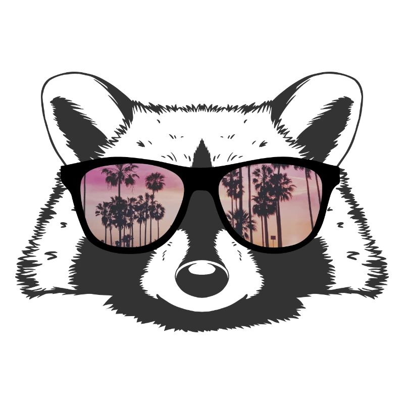Waschbär mit Sonnenbrille
