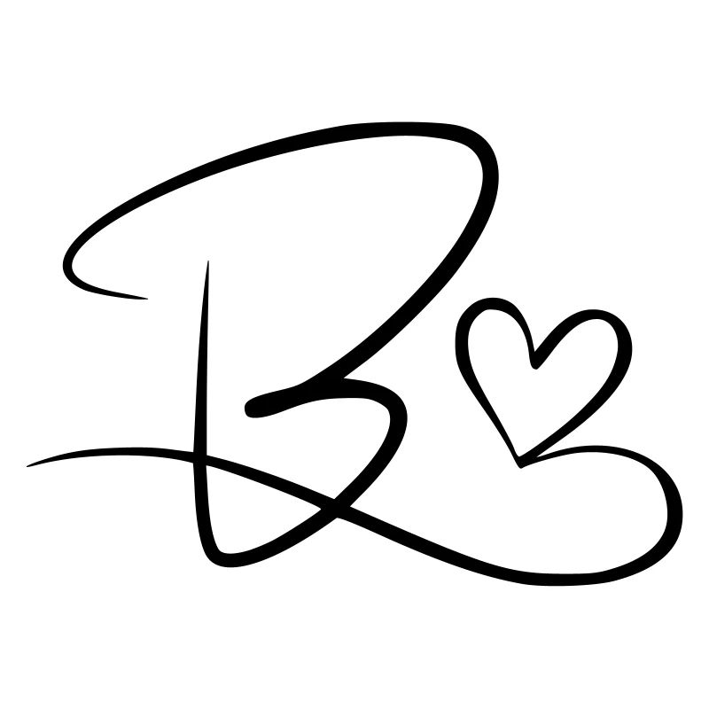 Letter B Initial letter Name Calligraphy Heart