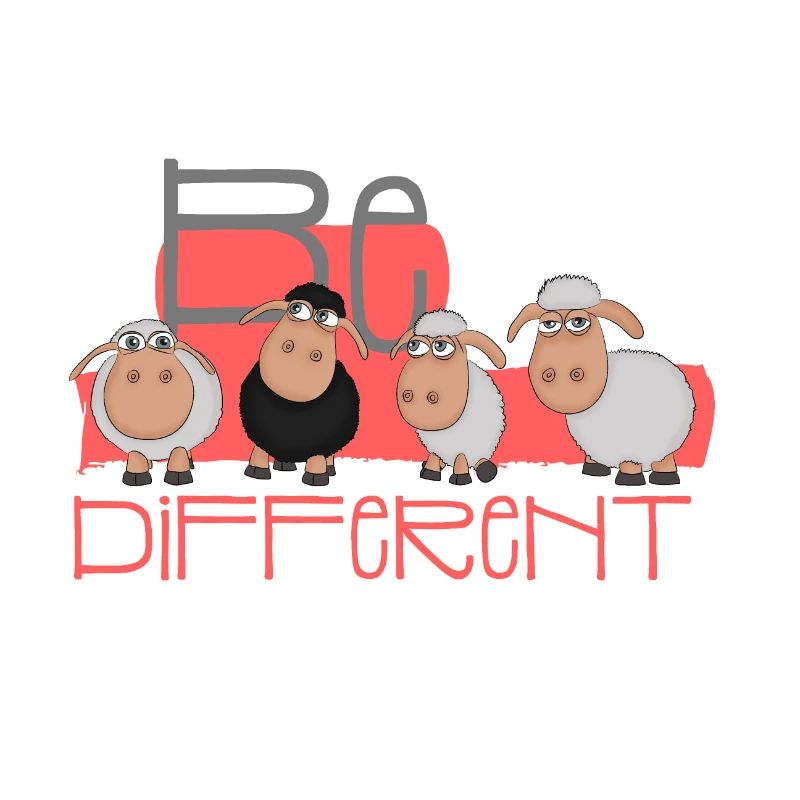 Be different: Black sheep and white sheep