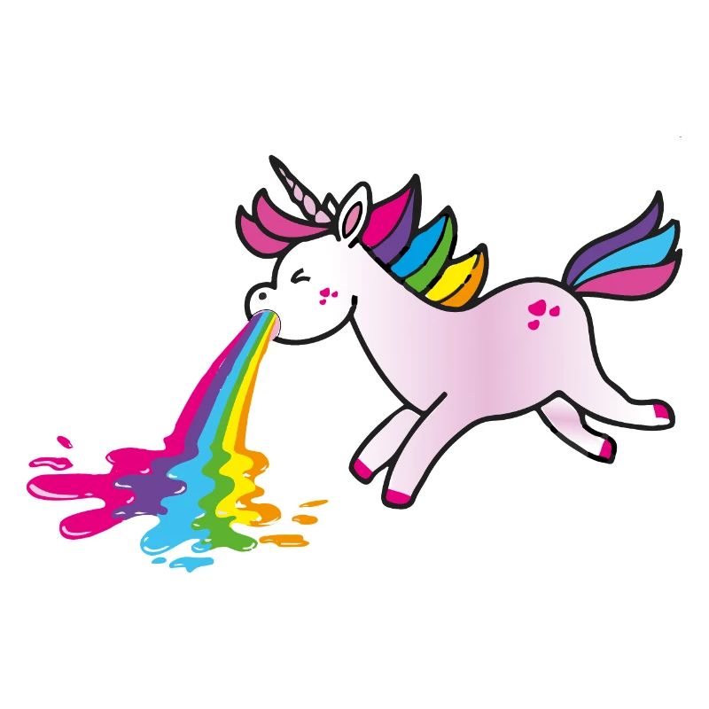 Arc-en-ciel de licorne vomir