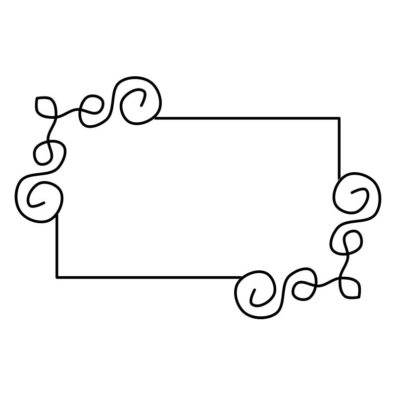 Frame with frills ornament pattern decoration