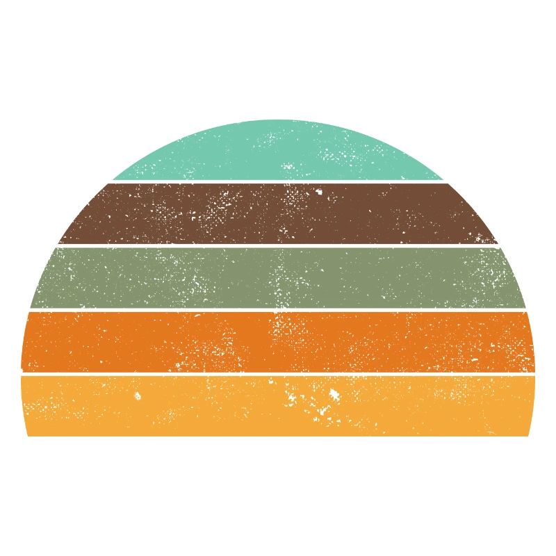 Retro sunset vintage sun stripes circle