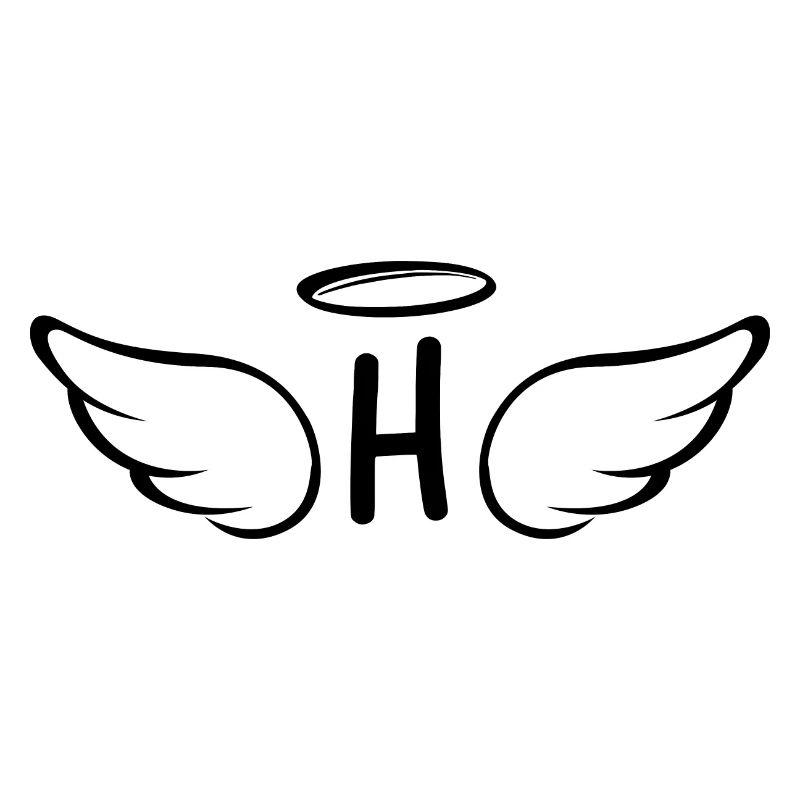Buchstabe h Engelsflügel