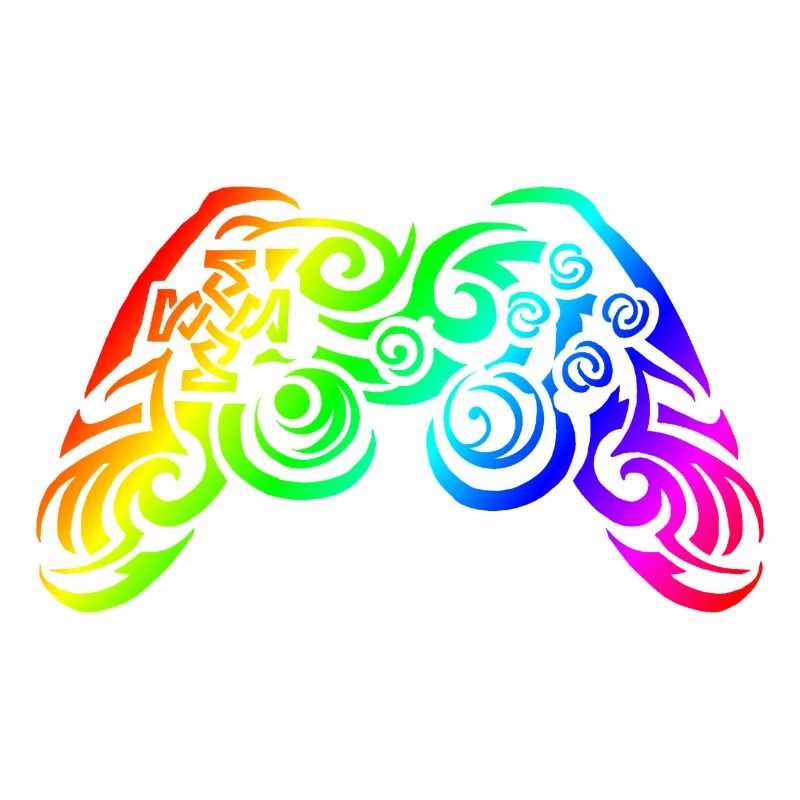 Controller Regenbogen Tribal Tattoo Gaming