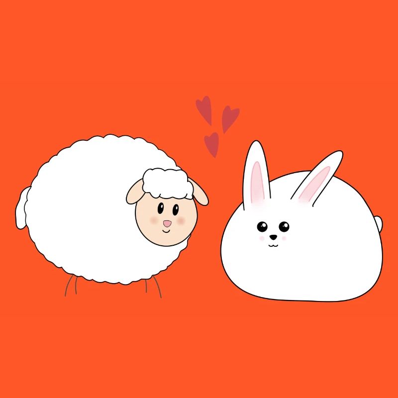 Rabbit and sheep, Easter