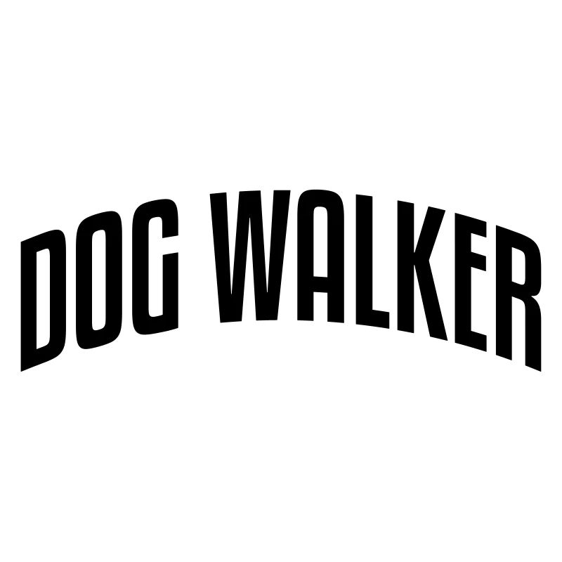 dog walker stylish arched text logo