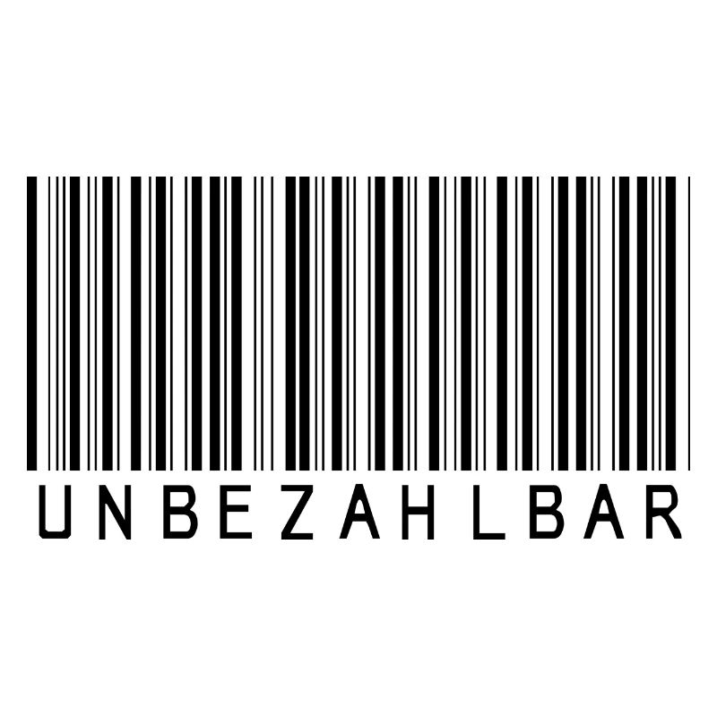 Barcode "Unbezahlbar" schwarz