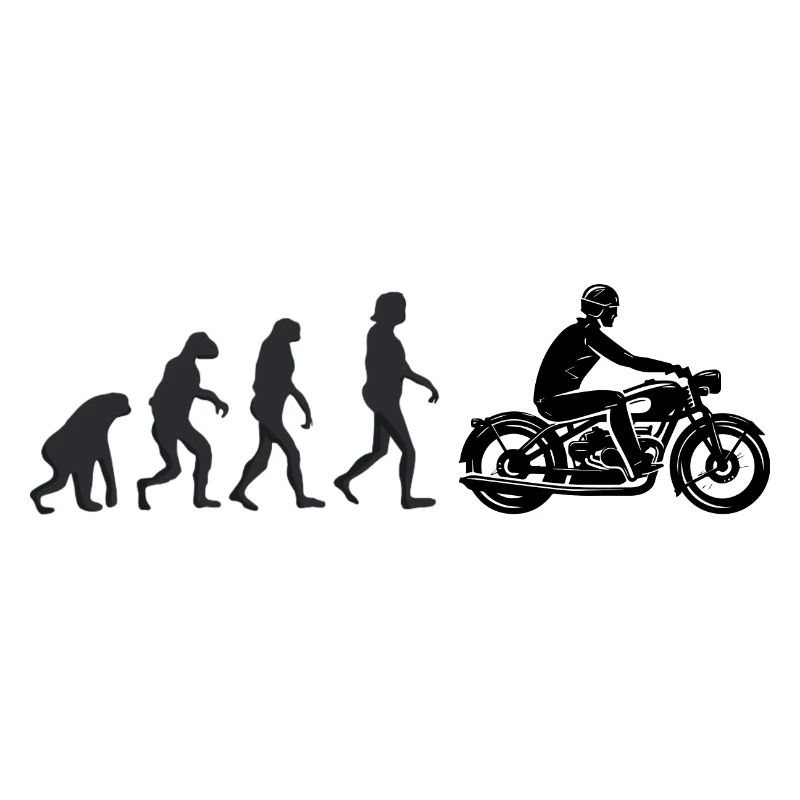 Motorradfahrer - Menschliche Evolution