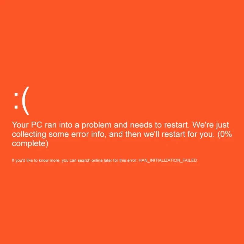 Windows 10 error message blue screen white