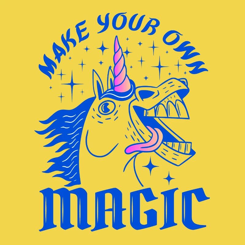 Make Your Own Magic – Wildes Einhorn-Design