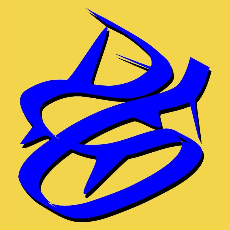 Dynamisches blaues Graffiti-Design