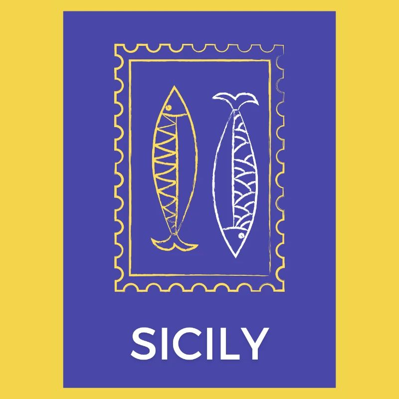 Sicilian fish silhouette Sicily
