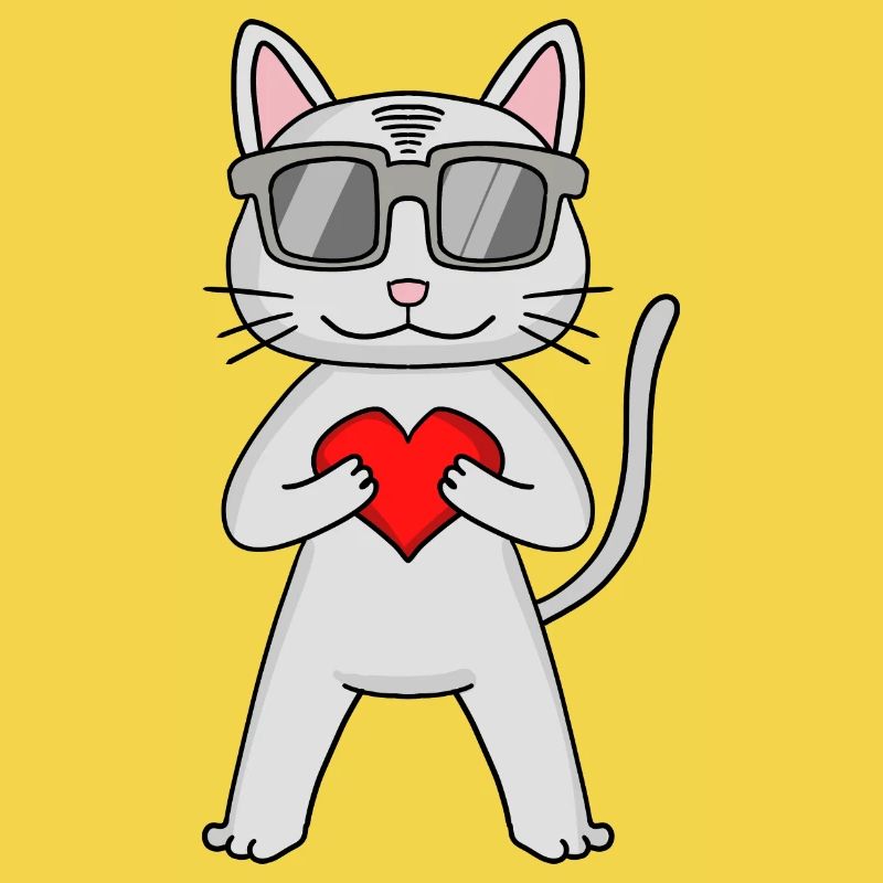 Devon Rex avec lunettes de soleil et cœur