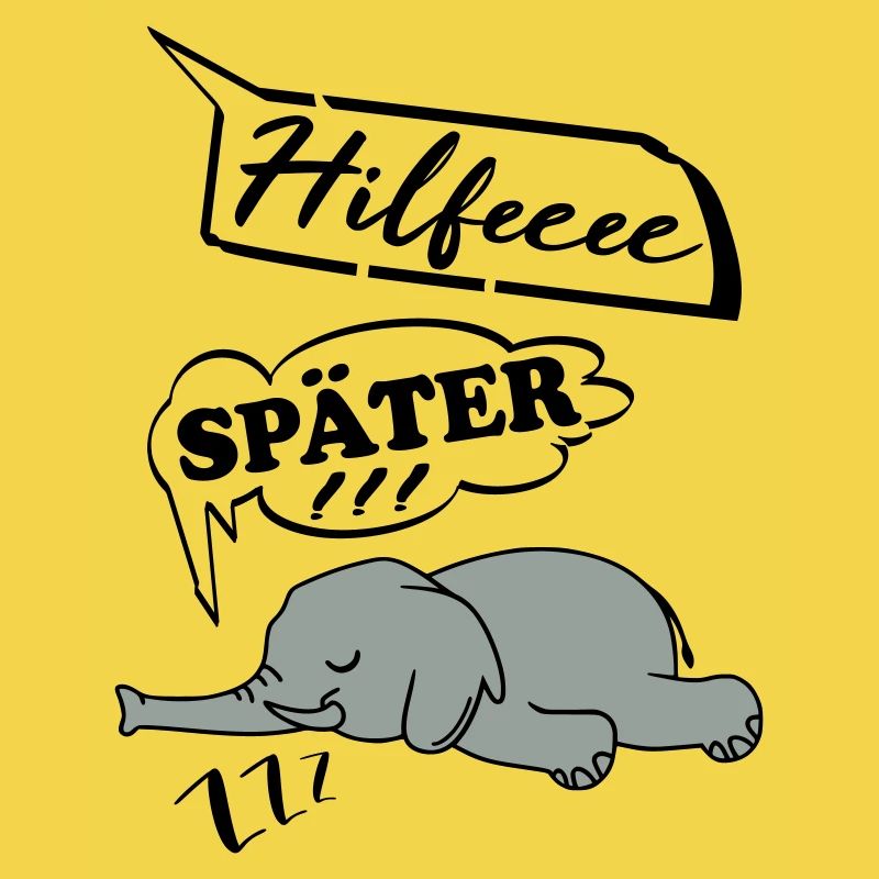 Hilfe Help me Später Schlafen Elefant müde