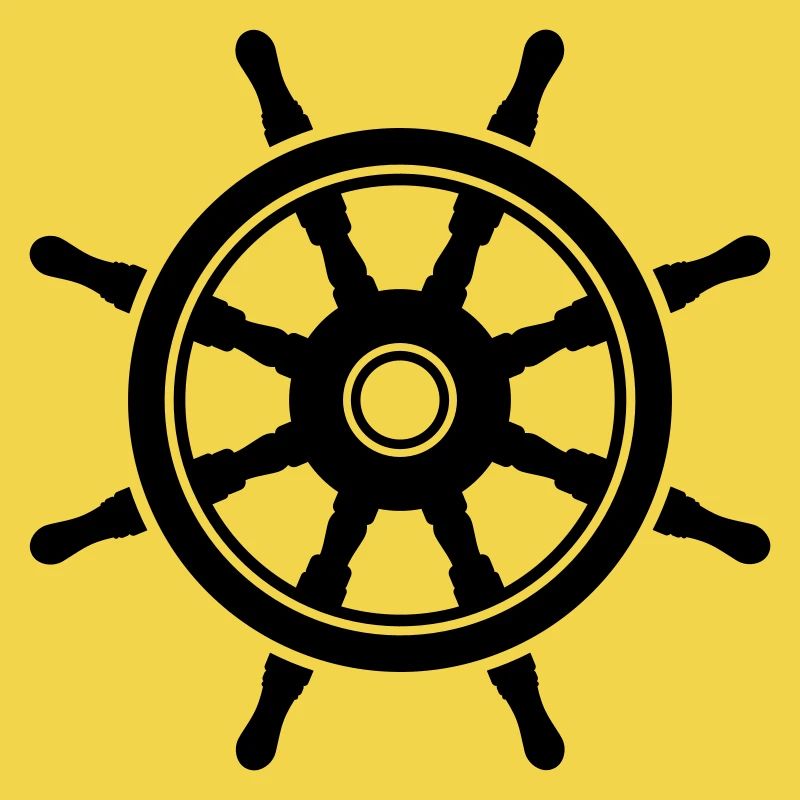 Ship rudder icon symbol shape. Ship helm logo sign
