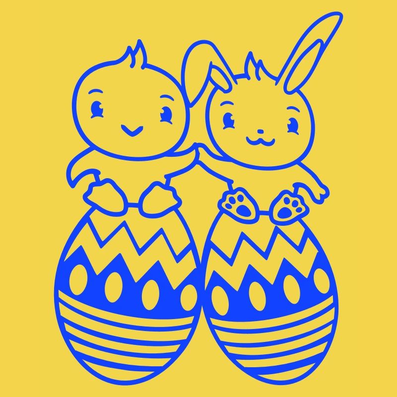 Bunny Bird Chick 2 Friends Large Easter Eggs Huge