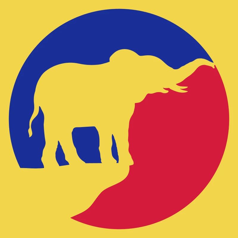 Vollmond Elefant Silhouette Klippe