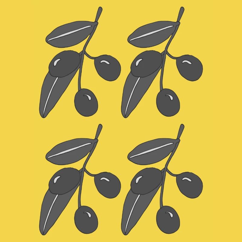 Olive branches black white