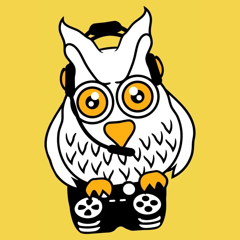 Gamer Owl Gaming Player Controller Headset Fun