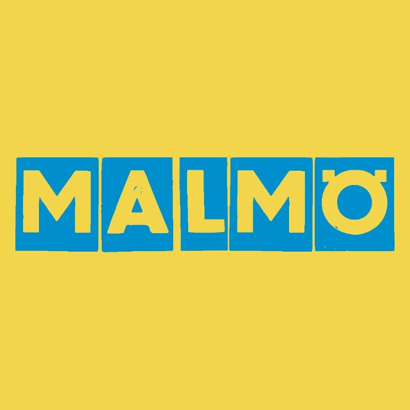 Malmö – Blue Text Design