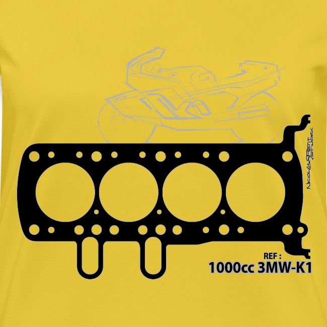 design T shirt BM W K1 black and silver