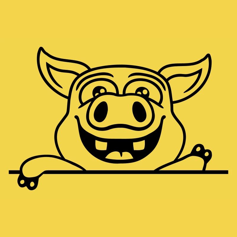Freundlich winkendes Stall Schwein