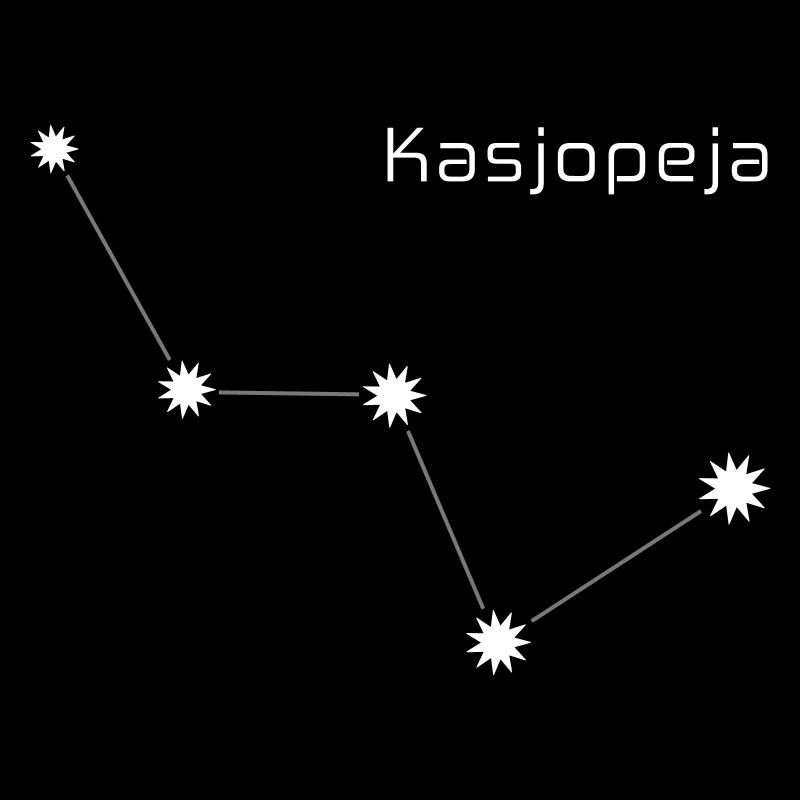 Das Sternbild "Cassiopeia" mit der Inschrift "Cassiopeia"
