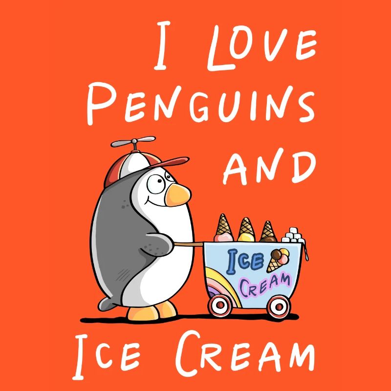 I Love Penguins and Eiscreme - Pinguin Eis Comic