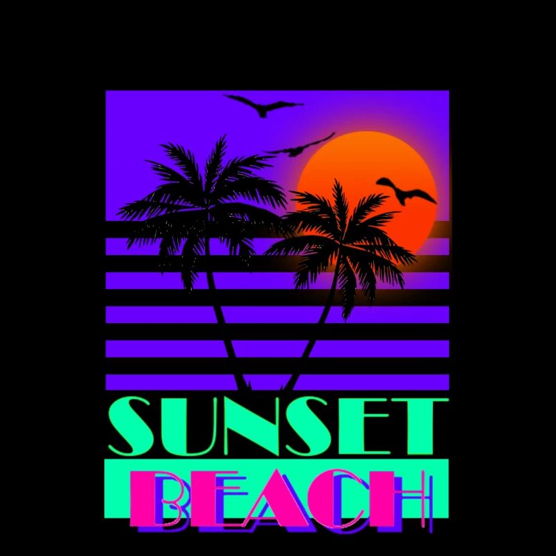 Sunset Beach 80s Purple