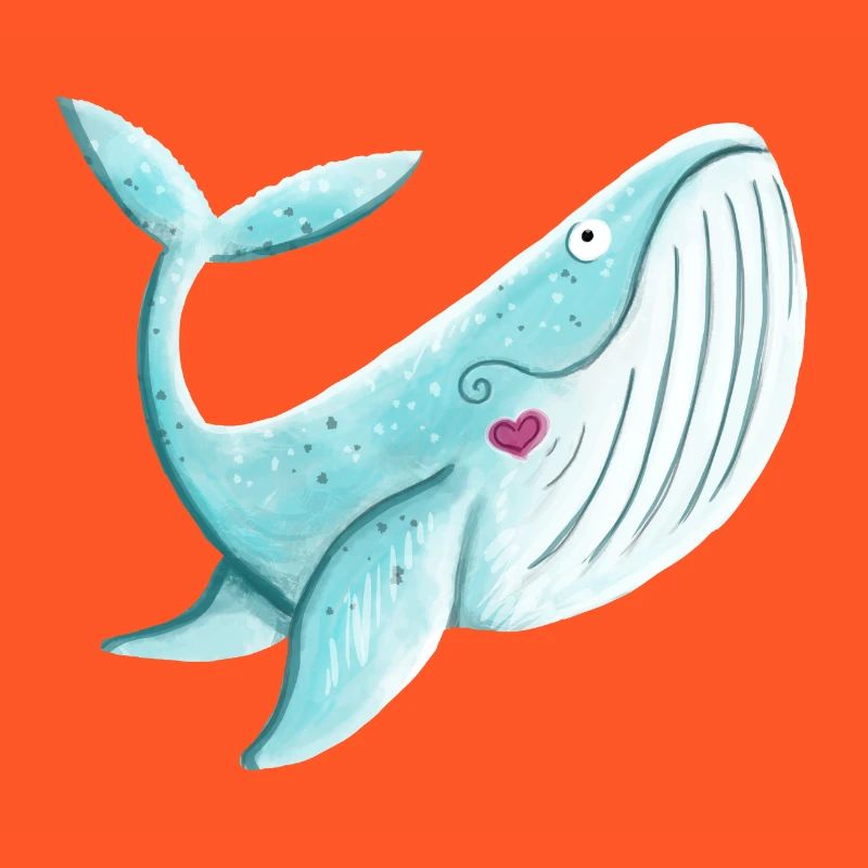Wal Mit Herz I Buckelwal Walfisch Geschenk Comic