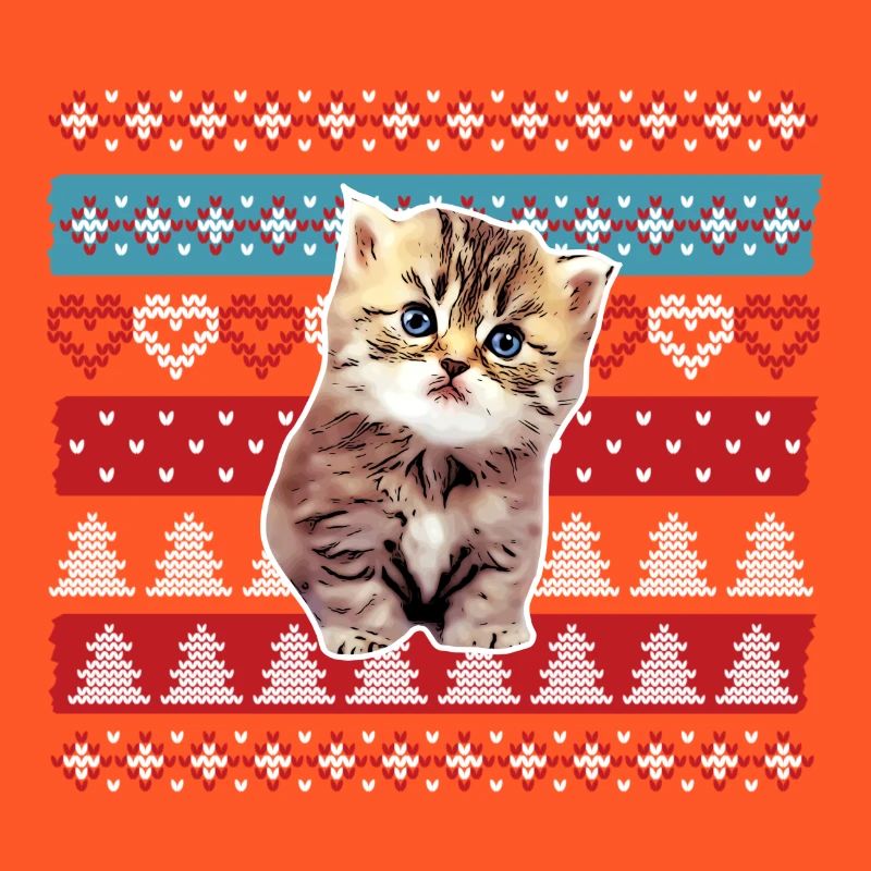 Chat moche de pull de Noël