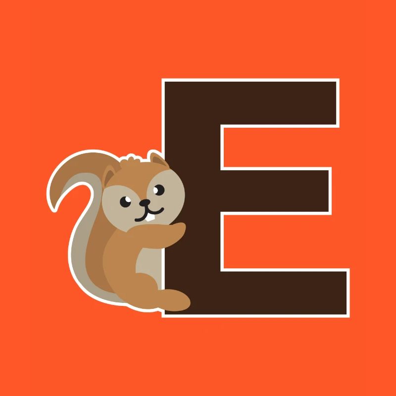 Ein E wie das Eichhörnchen das an dem E hängt