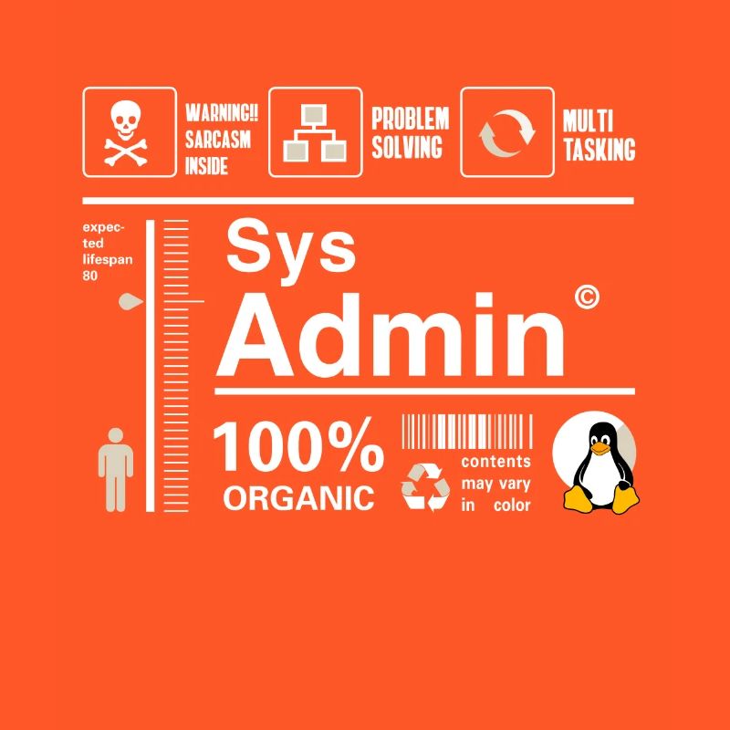 Sys Admin Penguin Ordinateur Nerd pc Platine cpu inh