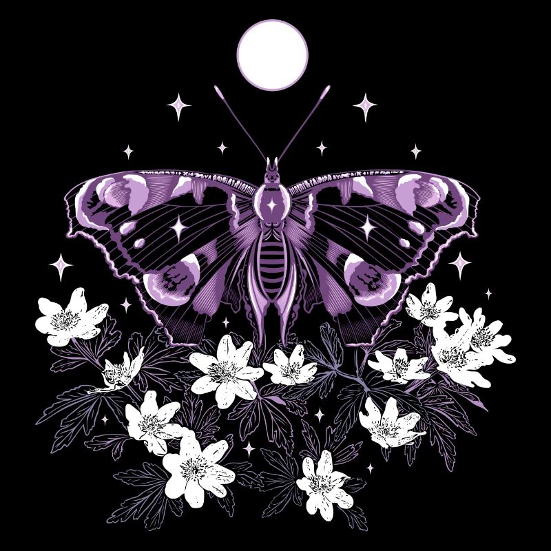 Moth Moth with bush anemones