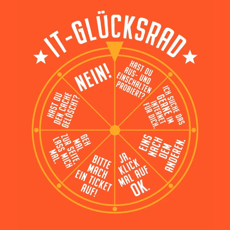 IT Support Glücksrad Service Desk IT Helpdesk Nerd