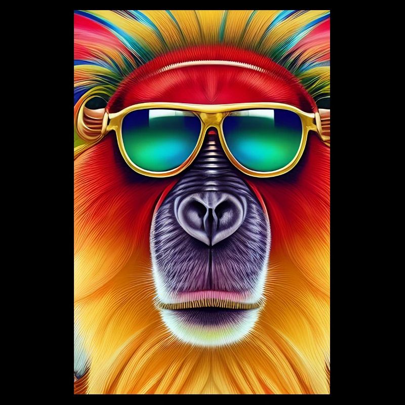 Cooler Affe mit Sonnenbrille