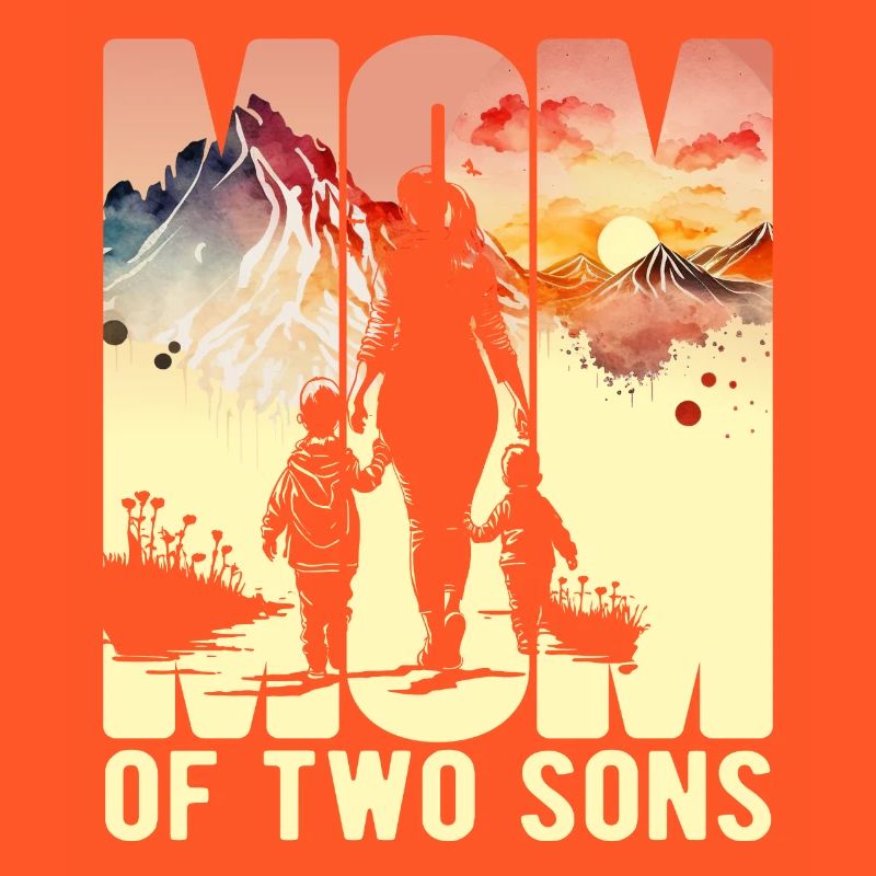 Mutter mit zwei Söhnen Muttertag Berge Mama Kind