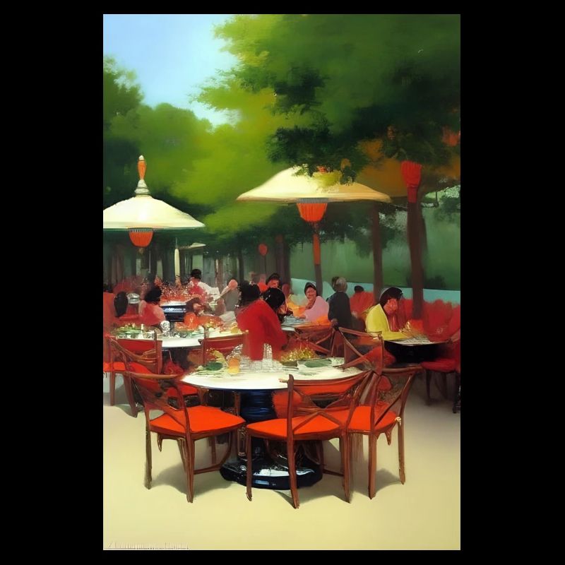 Asiatisches Cafe im Freien