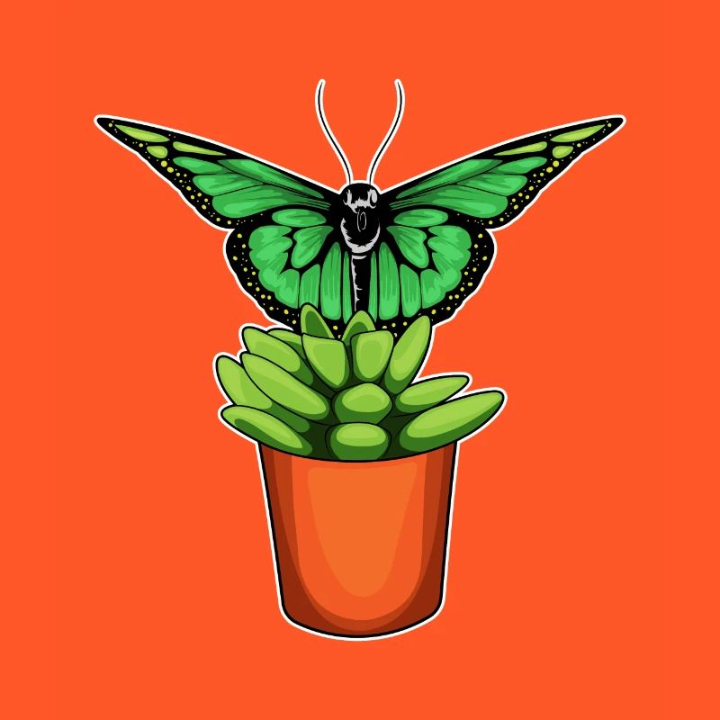 Fleur de pot de fleurs papillon