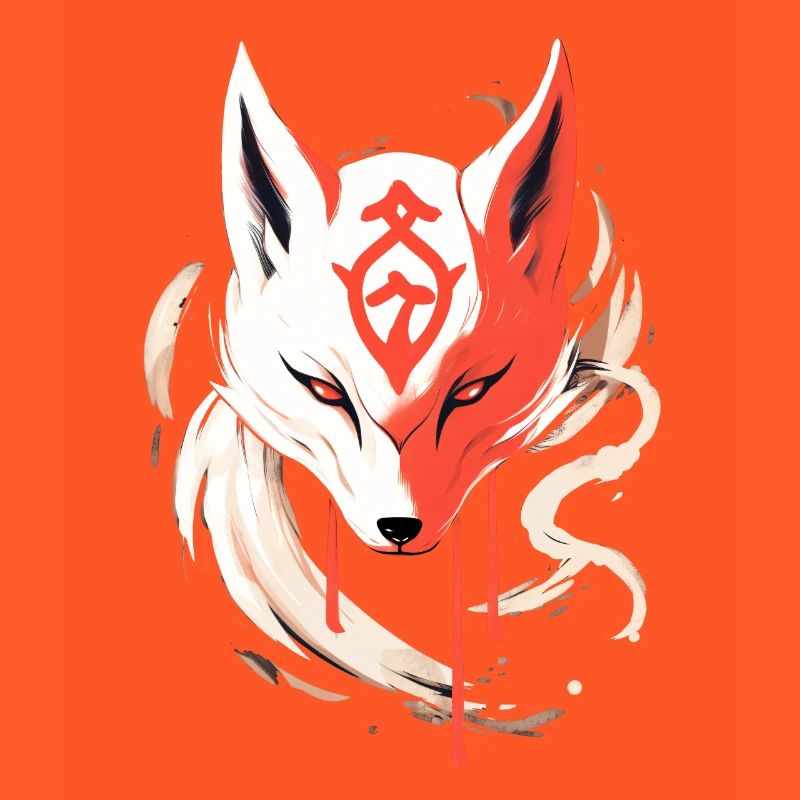 Kitsune Mask Japan Anime Kumiho Fox Samurai