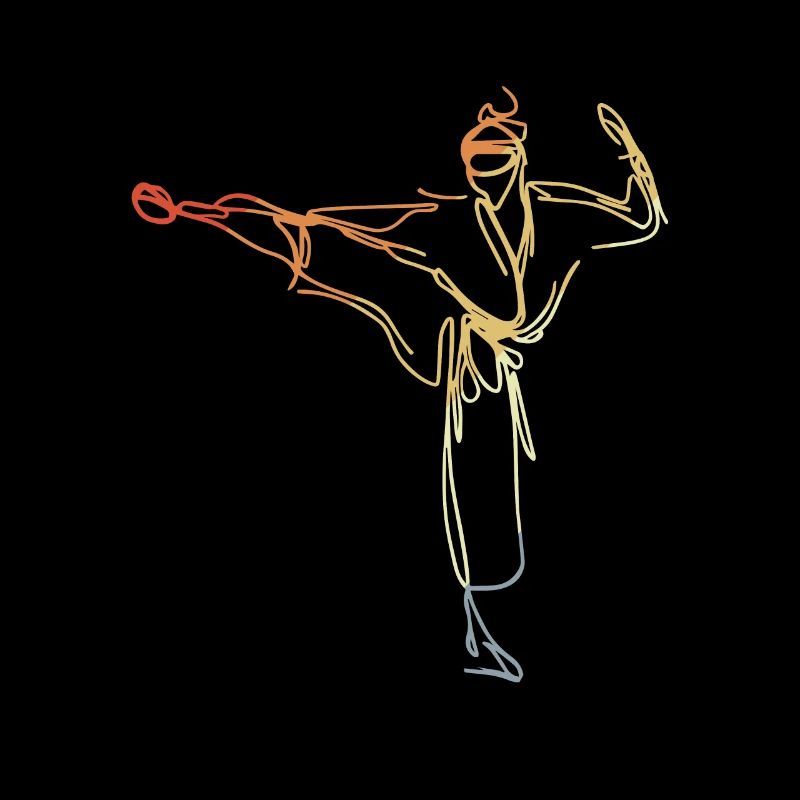 Dessin de karatéka vintage