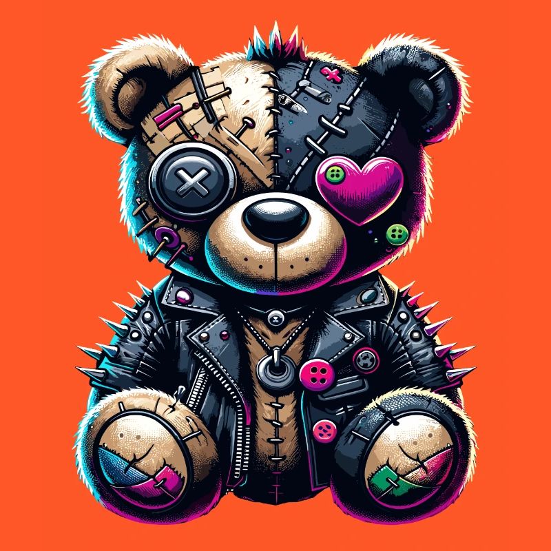 Punk Emo Plush Teddy Bear