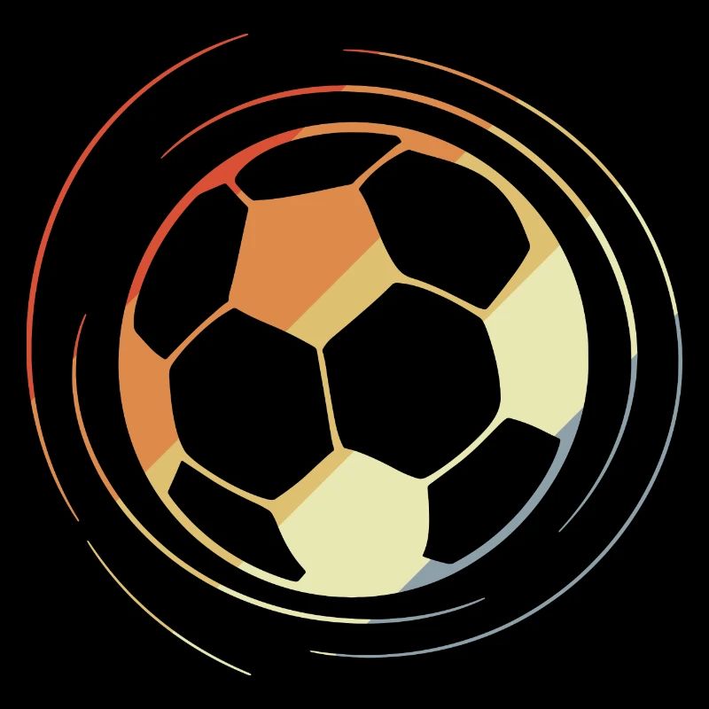 Fußball Zeichnung Retro Style