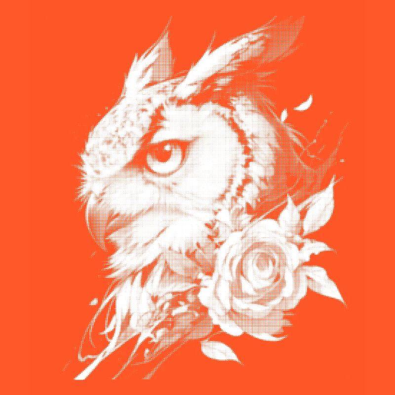 Rose Eule Blumen Ästhetik Nachteule Vogel Geschenk