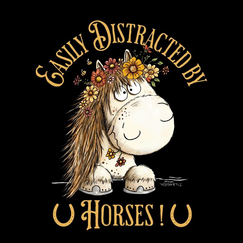 Easily Distracted By Horses Pferd Spruch