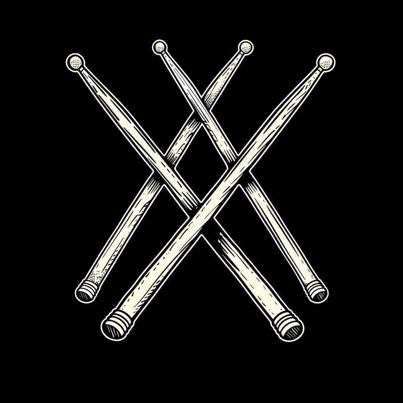 Drumsticks Line Art