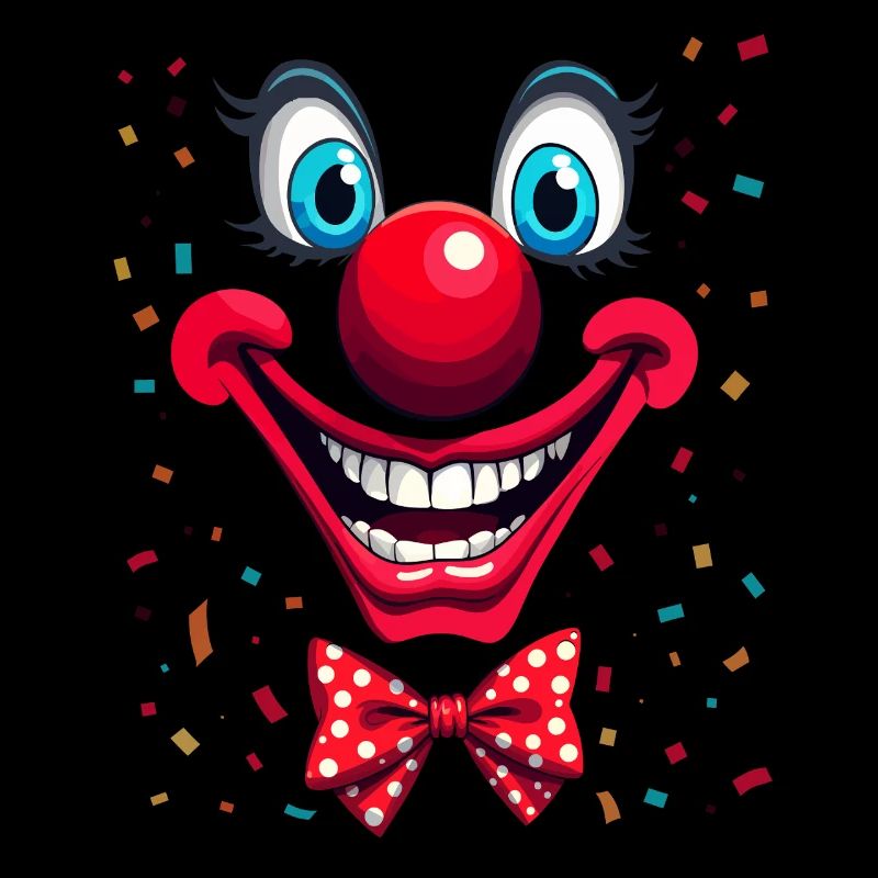Buntes Clownsgesicht mit Fliege