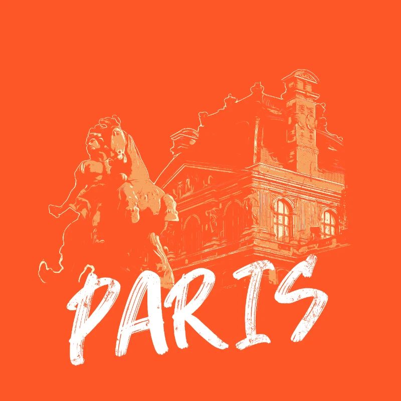 Paris architecture and statue