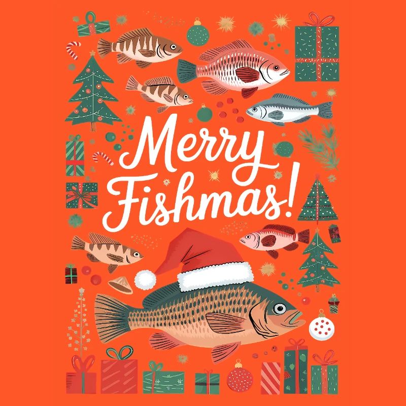 Pulls de Noël Pêcheur Carpe de Poissons Joyeuse