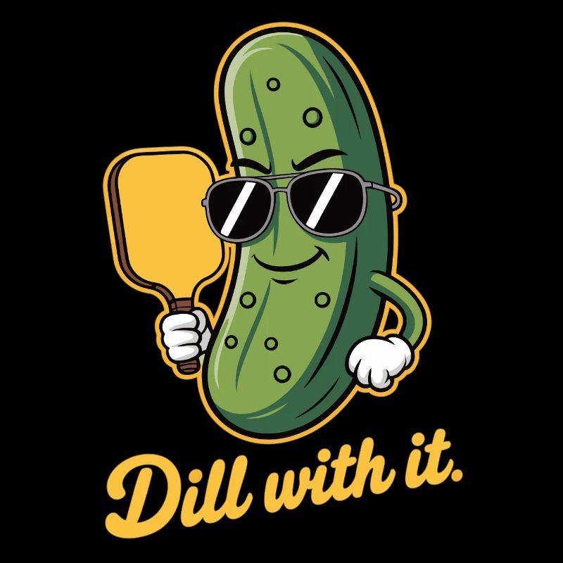 Pickleball Shirt mit Gurke „Dill with it“